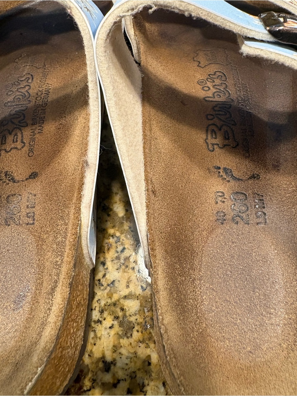 Birkis Birkenstock Blue Floral Michele Double Strap Sandal Size 40 9-9.5 Narrow - Picture 4 of 10